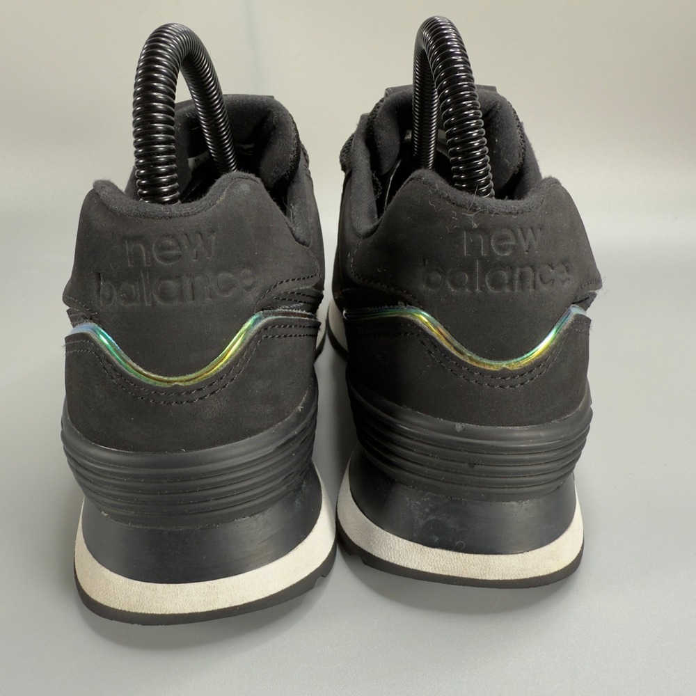 New Balance 574 Womens 6 B Casual Sneaker Black Iridescent Low Lace Up Dad Shoes - Picture 5 of 16